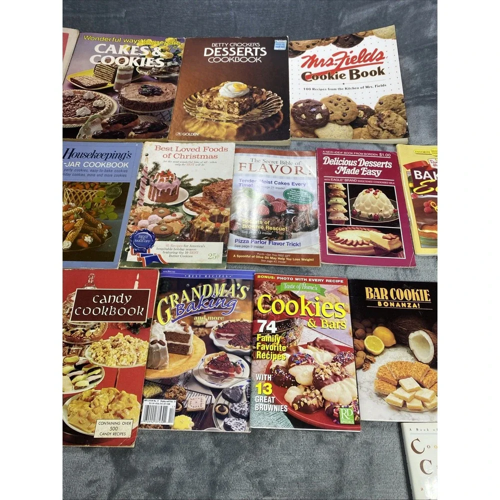 Vintage Dessert Recipe Books Cook Bake Lot of 19 Hershey Pillsbury Tast of Homes